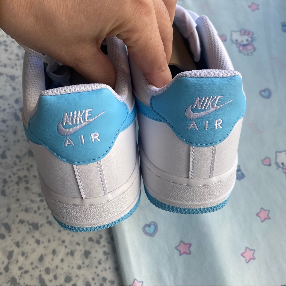 Nike Air Force 1 Low White with Light Blue Swoosh - Picture 5 of 6